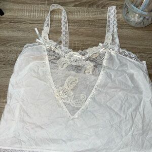 NWT Vintage Tag Victoria’s Secret White Linen Bridal Tank Size M